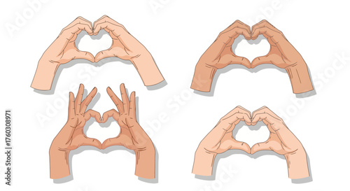 Heart Shaped Hands Diversity in Love and Affection Gestures