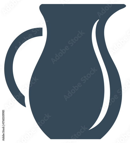 Simple Carafe Jug or Pitcher Icon Illustration for Liquids and Drinks