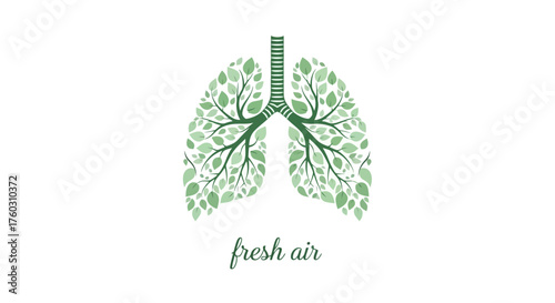 Green Lungs Made of Leaves Fresh Air Respiratory Health