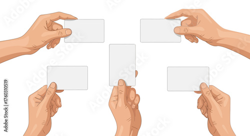 Hands Holding Blank Cards Mockup for Business, Events, and Personal Use