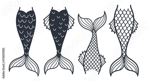 Whimsical Mermaid Tails Collection of Fantasy Sea Creature Designs