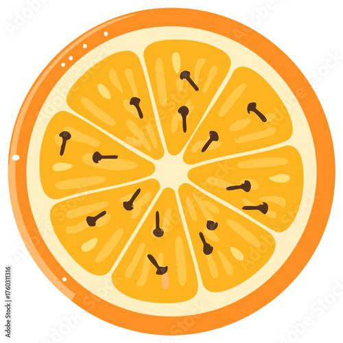 Citrus Slice with Cloves for Spiced Warmth and Flavor