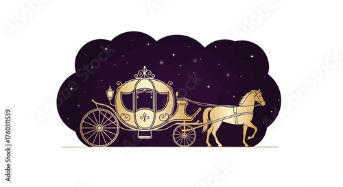 Golden Carriage Under the Stars A Touch of Fairytale Magic