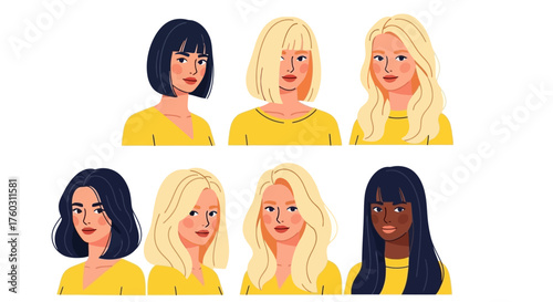 Diverse Women A Collection of Portraits in Yellow Tops