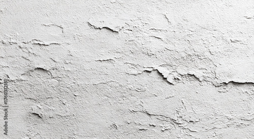 Obraz premium Textured, weathered white plaster wall