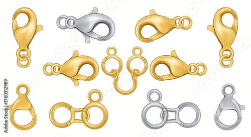 Assortment of Gold and Silver Jewelry Clasps for Necklace and Bracelet Designs