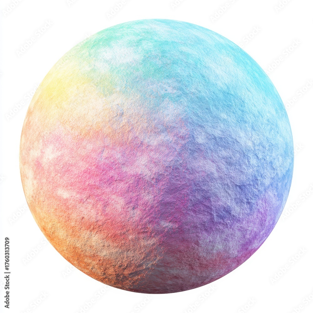 Obraz premium Textured Rainbow Sphere on White Background