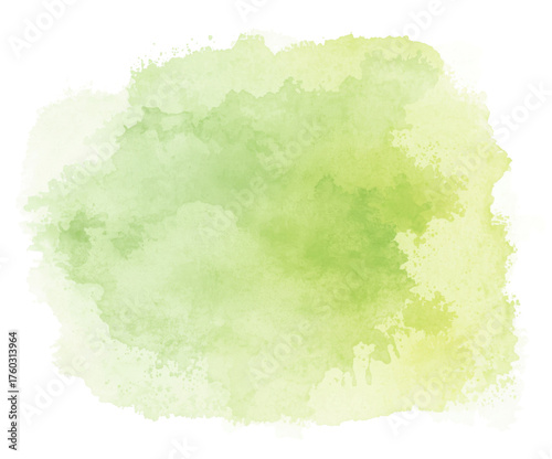 Lime green abstract watercolor blotch for artistic design and creative illustrations