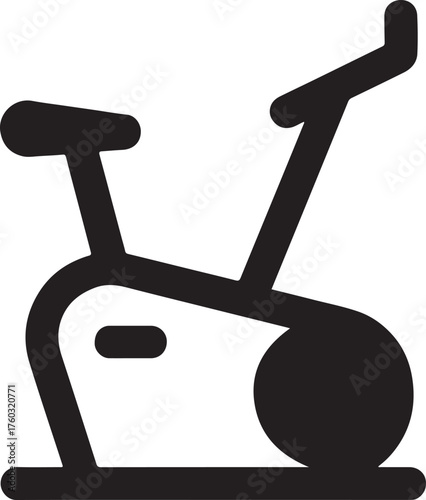 Exercise bike line icon for fitness, gym, cycling, health, and active lifestyle vector EPS.