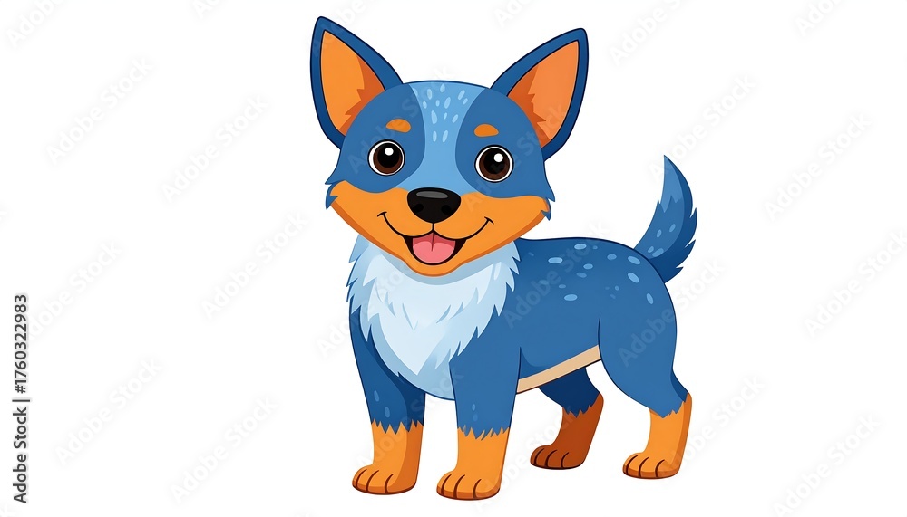 Fototapeta premium Cartoon blue heeler puppy