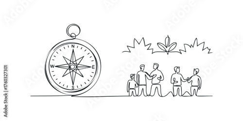 Compass and Group Discussing Directions