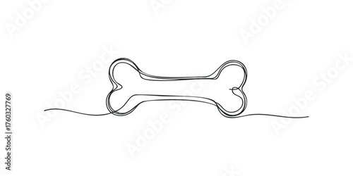 Single line drawing of dog bone shape