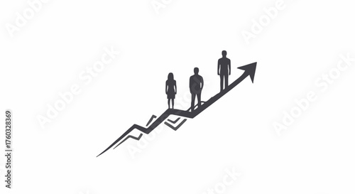 People climbing up a graph