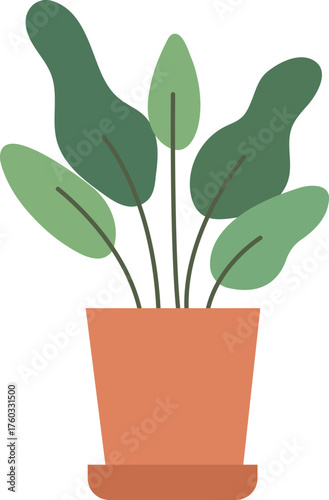 Simple Potted Houseplant Illustration