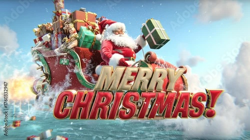 Festive Scene With Santa Delivering Gifts on Christmas Eve Generative AI