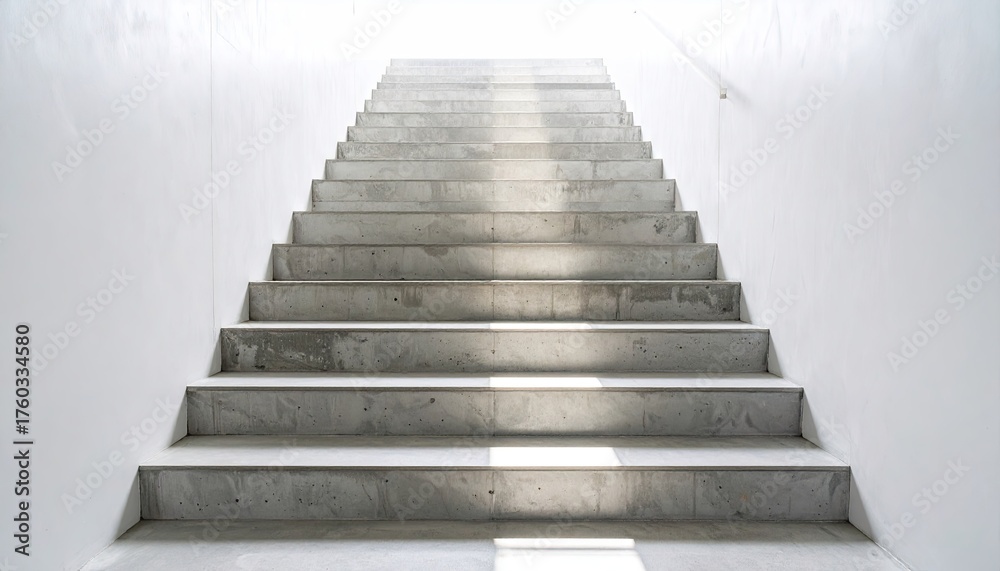 Fototapeta premium Modern Concrete Staircase with Light and Shadow