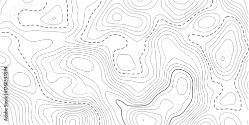Topographic map background geographic line map with elevation assignments. Modern design with White background with topographic wavy pattern design.Topography grid contour map on white background