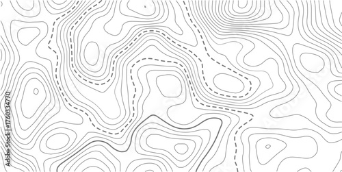 Topographic map background geographic line map with elevation assignments. Modern design with White background with topographic wavy pattern design.Topography grid contour map on white background