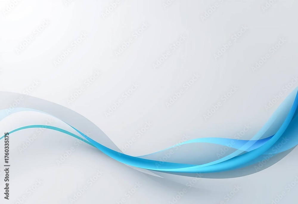 Naklejka premium Elegant pastel gray, teal, and blue swirl wave banner background, image, elegant