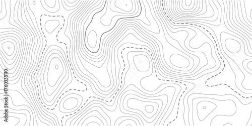 Topographic map background geographic line map with elevation assignments. Modern design with White background with topographic wavy pattern design.Topography grid contour map on white background