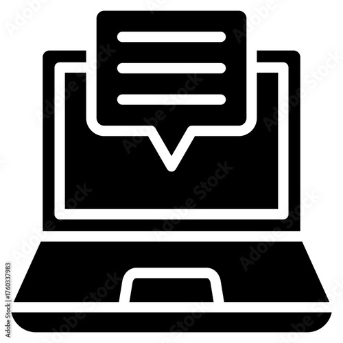 Laptop Chat  Icon Element For Design