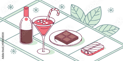 Celebrate festive season with sweet treats and a delightful drink, perfect for holiday cheer and cozy moments.