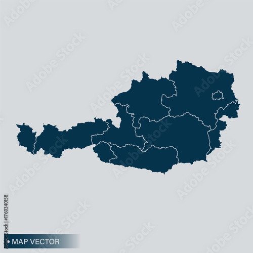 Canvas Print Austria map