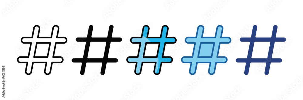 Fototapeta premium Hashtag Symbol Icon Element For Design