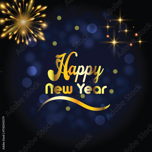 elegant happy new year greeting background with 2023 3d gold text