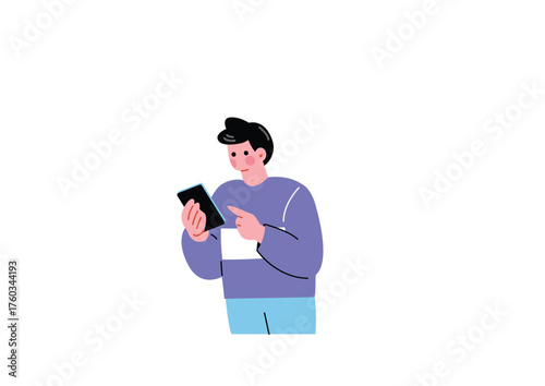 スマホを操作する男性