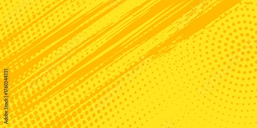 Modern Retro comic yellow background raster gradient halftone  stock vector sports