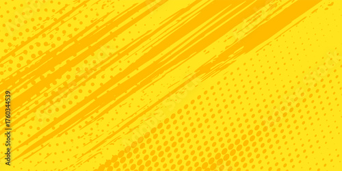 Modern Retro comic yellow background raster gradient halftone  stock vector sports