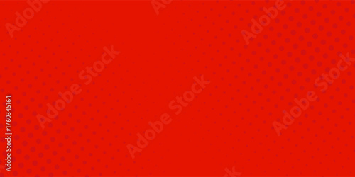 Vector red and crimson pop art background with halftone dots in comic style art