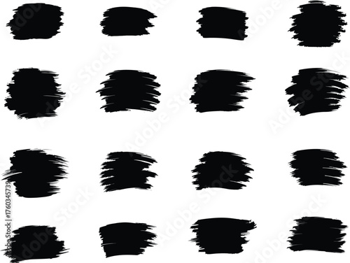 Vector brush streaks pack marker ink strokes grunge.Collection of vector paint brush strokes, hand drawn brush stroke textures set