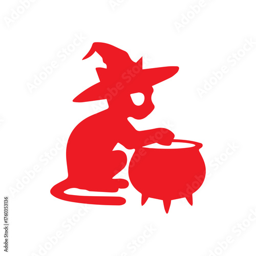 Witch Cat Cauldron Brew