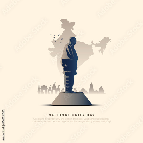 Sardar Vallabhbhai Patel illustration, national unity day design.