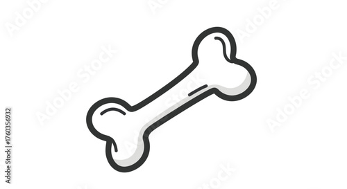A simple stylized illustration of a white dog bone.