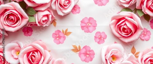 Soft pink rose pattern fabric background, delicate floral texture,  cotton,  floral fabric