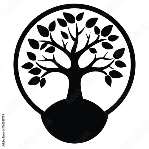 tree and globe combination  save earth vector ico