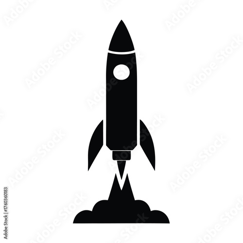Obraz na plátně vector icon of a rocket launching  flat and minim