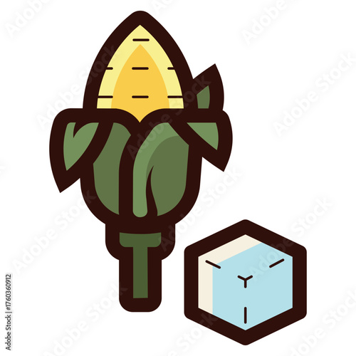 corn sugar icon illustration