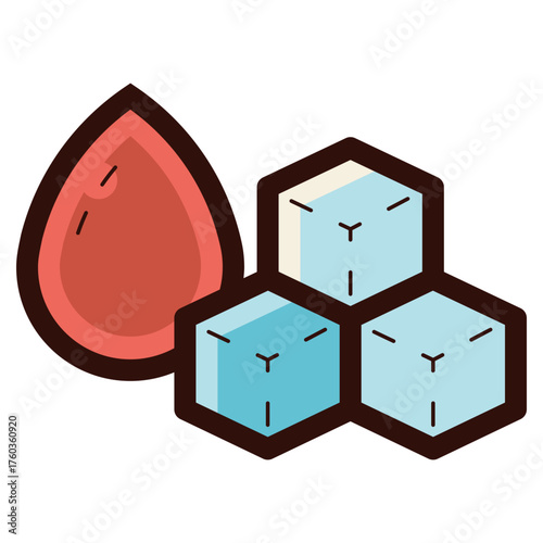 glucose in blood icon illustration