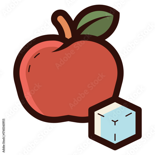 fructose sweet from apple fruit icon illustration