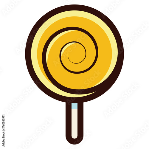 yellow lollipop candy icon illustration