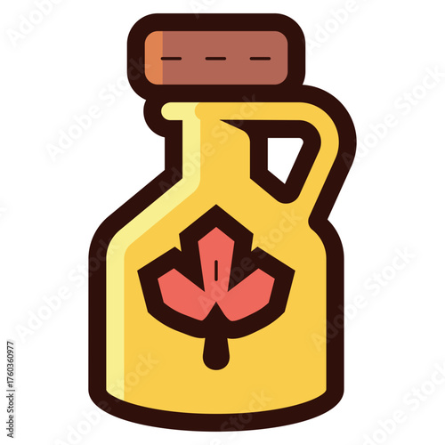 maple syrup bottle icon illustration