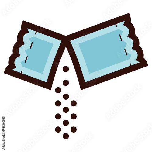 open sugar sachet icon illustration