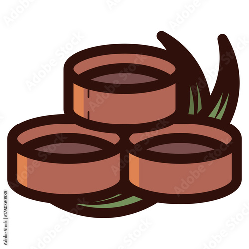 palm sugar stack icon illustration