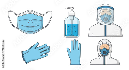 Essential Personal Protective Equipment and Hygiene Items Collection.