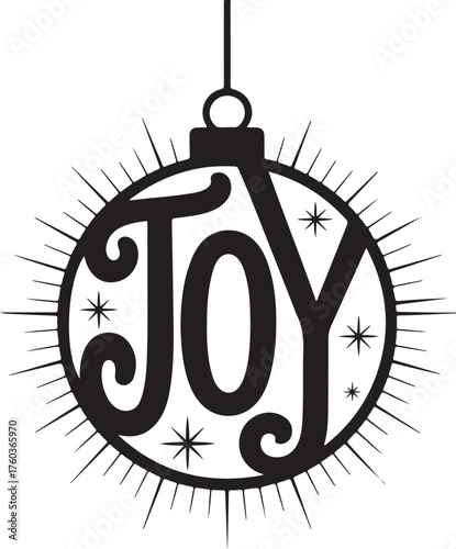 Festive 'JOY' holiday ornament shines brightly