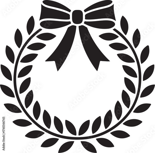 Elegant laurel wreath with ribbon for achievement awards